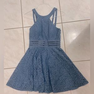 Blue Lace high neck dress - Juniors size 7 by City Studio